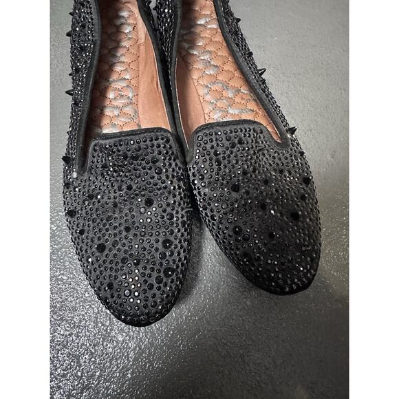 Sam Edelman spiked studded embellished black loafers size 7.5 - Picture 2 of 9